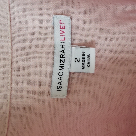 Isaac Mizrahi Live! Pink Linen Blend Jacket - Picture 4 of 8